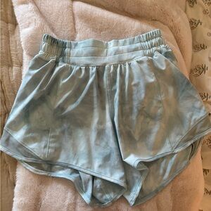 Lululemon hotty hot shorts. Blue tie dye print!